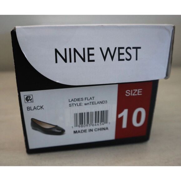 Nine West Women Sz 10M Black Teland Slip-On Cap Toe Ballet Flats - Picture 8 of 8